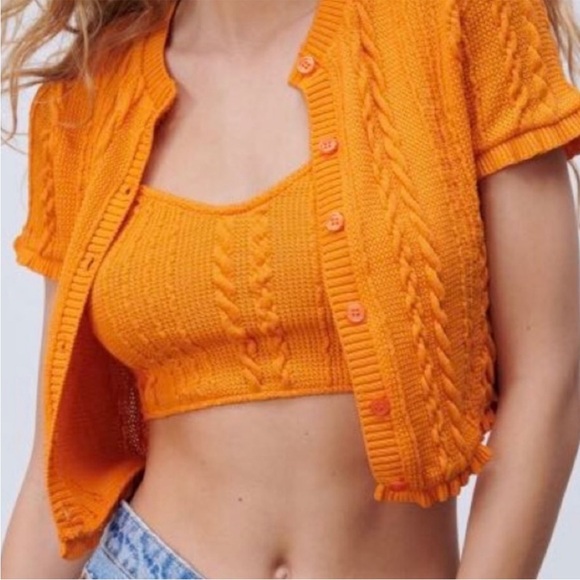 ZARA CABLE-KNIT CROP TOP - Picture 2 of 4